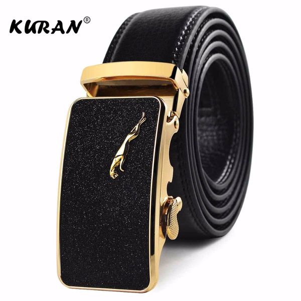 

kuran] new designer leather strap male belt automatic buckle belts for men girdle wide men belt waistband ceinture cinto mascul, Black;brown