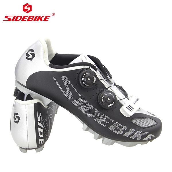 

sidebike pro breathable men's cycling mountain bike shoes non-slip buckle sneakers triathlon bicycle mtb shoes zapatos ciclismo, Black
