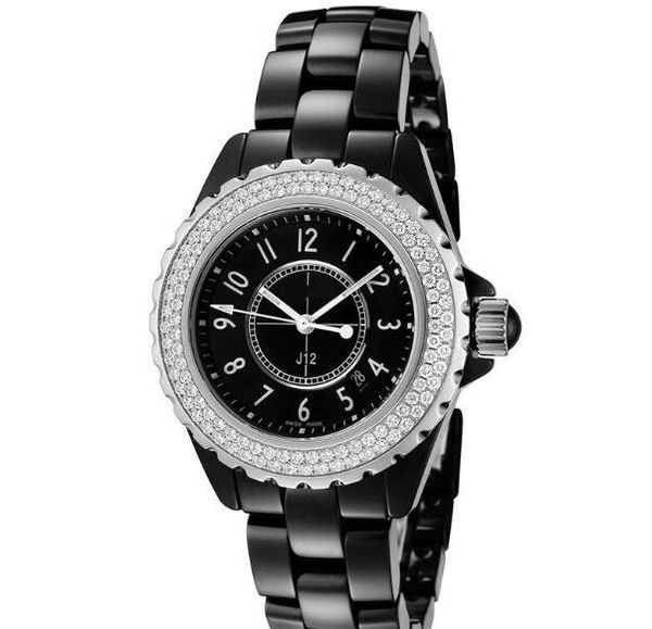 

Swiss Brand fashion style womens dive watch black ceramic luxury lady watches japan quartz movement