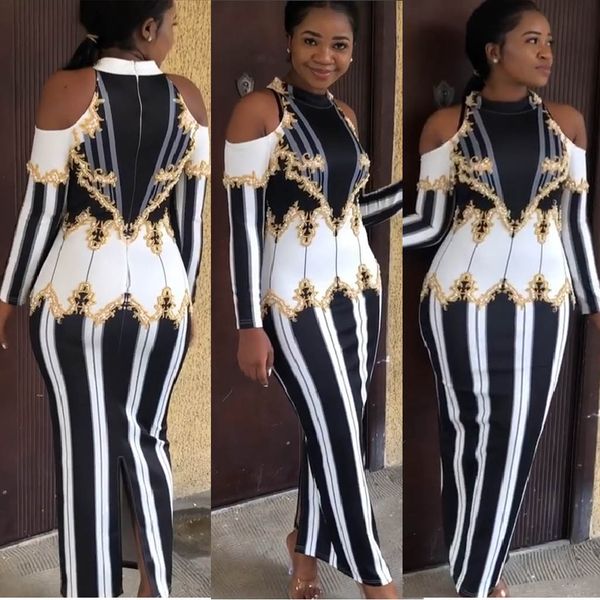 

Women lady off houlder print halter dre bodycon lim cocktail party long dre