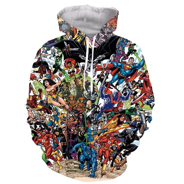 

2019 fashion cartoon anime characters 3d print hoodies fashion clothing women/men sweatshirt hoodies casual pullovers k173, Black