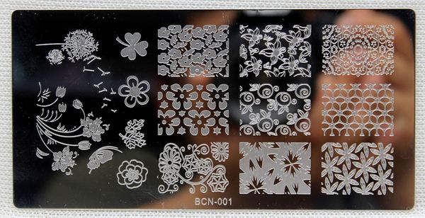 

1 piece various dandelion flower pattern nail art stamp template image bcn-01 nail stamping plate diy gel polish template, White