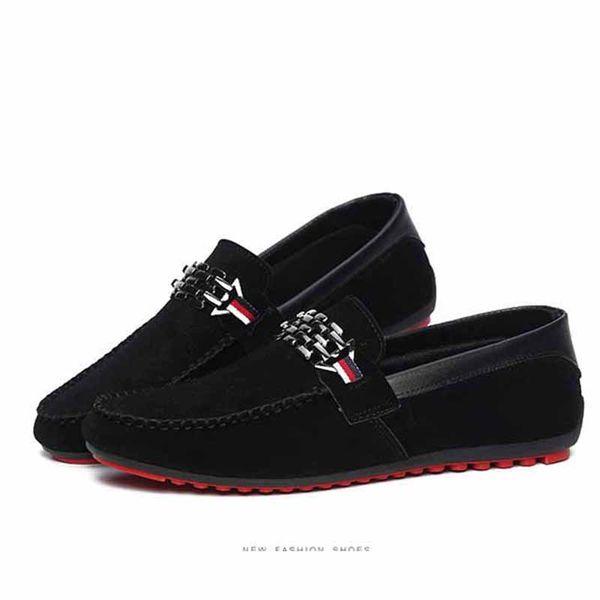

Red Bottoms Loafers Black Men Shoes Slip On Men's Leisure Flat Shoes Fashion Male Breathable Free Shipping