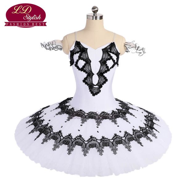 

new arrival white professional stage ballet tutu costumes the swan lake performance competition ballet dance appeal skirt, Black;red