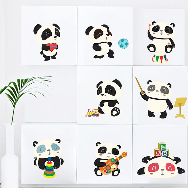 

cartoon forest panda decorative wall stickers for kids baby nursery rooms decor home cute animals pvc mural wall art diy decals