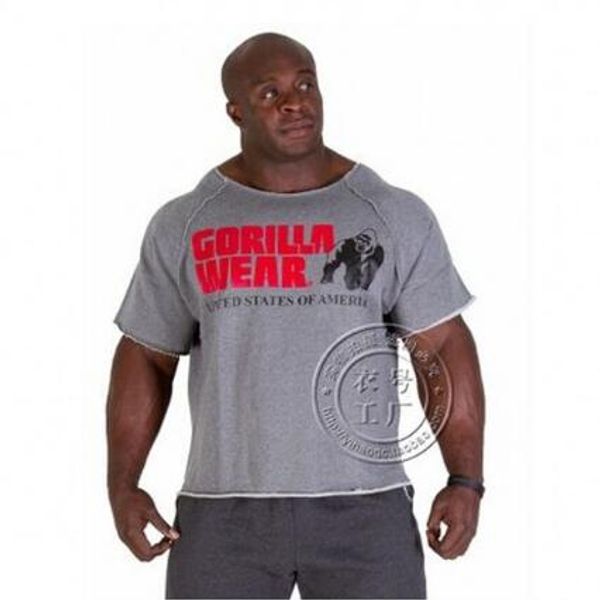 

летняя мужская брендовая одежда мужские футболки golds fitness мужская одежда для бодибилдинга gorilla wear shirt форме крыла летучей мыши р, White;black