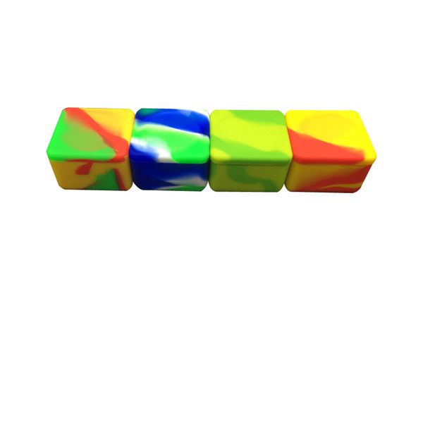 

square silicone jar 37ml wax container silicone oil container for wax 10pcs/lot