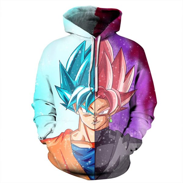 

новый arrrrval мода мужчины / женщины dragon ball смешные 3d печатных goko crewneck толстовка толстовки мода повседневная толстовки h162, Black