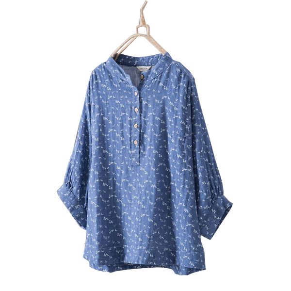 

batwing sleeve blouse women casual plus size loose shirt 2018 spring summer dot flower striped cotton pullover blouse, White