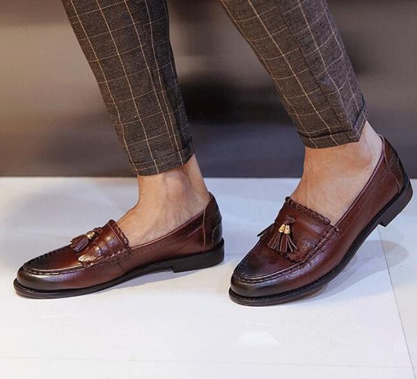 

летние мужские туфли zapatos hombre кисточка из натуральной кожи Homecoming Men Flats 670