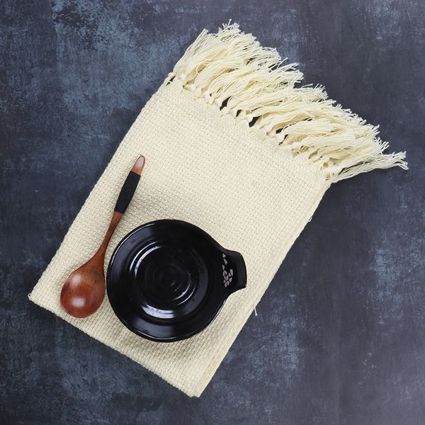 

10pcs new home kitchen cloth art handmade tassel napkin cloth baking food western food cloth 38*60cm
