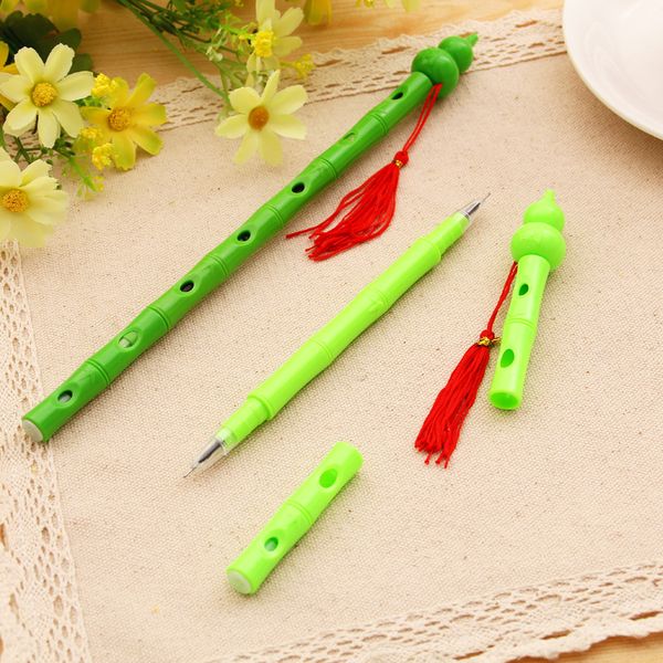 

1pcs fresh and creative stationery gourd bamboo neutral pen 0.5mm black and blue pencil lead two heads two colors