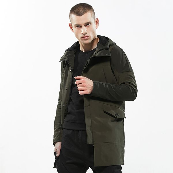 

suehaiwe's brand long coat men autumn winter jackets men solid fashion hooded jacket mens windbreaker male manteau chaqueta jas, Black;brown