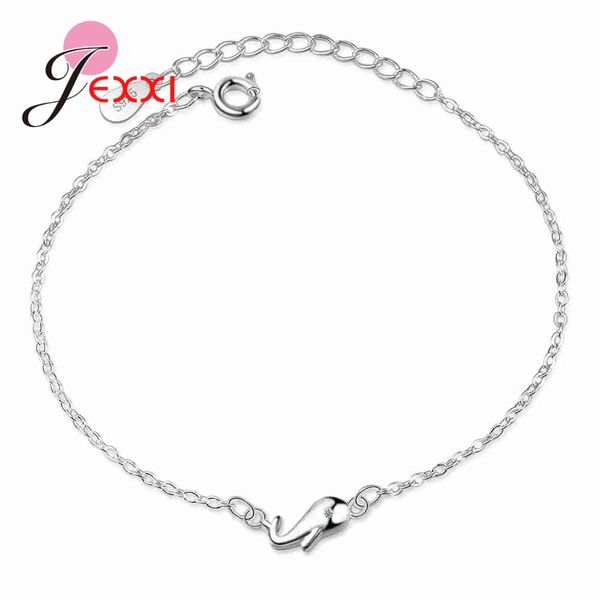 

jexxi 925 sterling silver thin bracelets dolphin pendant austrian crystals jewelry never fade popular gift, Black