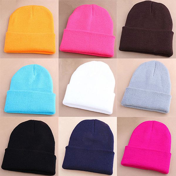 

2017 new men women beanie knit cap hip-hop winter warm elastic wool yarn cuff hat