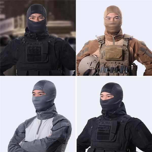 

outdoor tactical solid color mask cycling solid motorcycle cap balaclava hats full face tactical mask sports headgear m50, Black