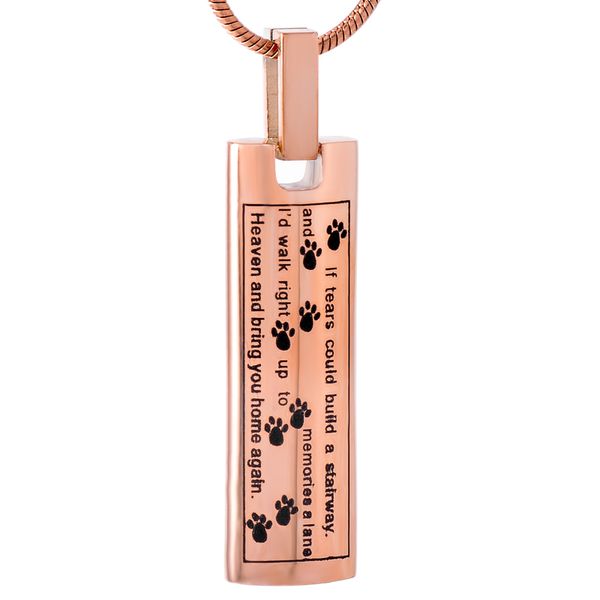 

ijd9137 розовое золото pet paw print из нержавеющей стали кремация ожерелье для пепла урна мемориал подвеска keepsake для мужчин, женщин, юв, Silver