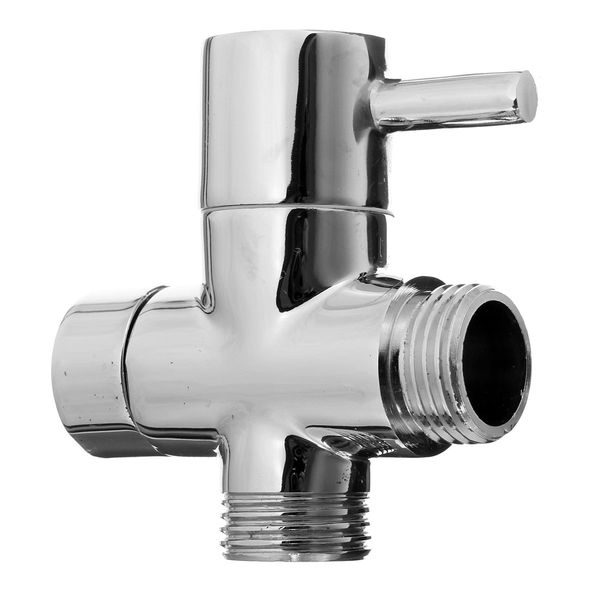 

1/2" Brass Bathroom Shower Faucet Tee Connector Chrome Plated 3 Way Diverter Toilet Bidet Shattaf Valve