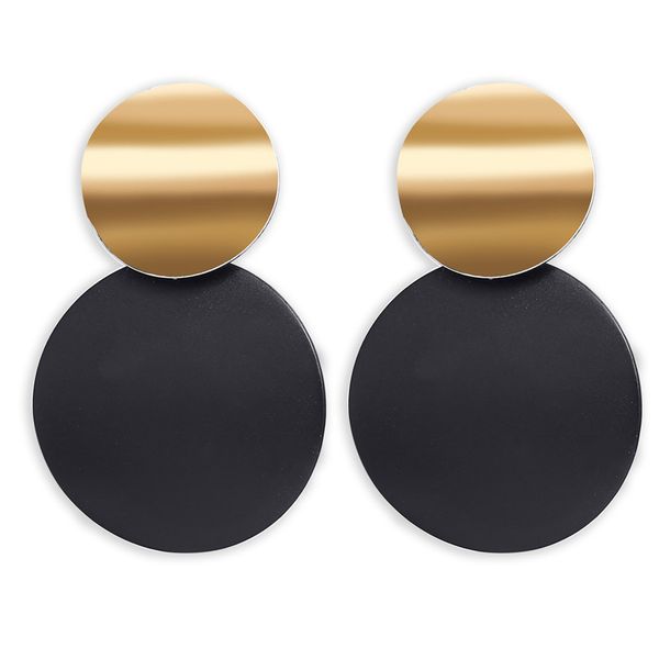 

new simple metal round geometrical dangle earrings for women fashion earrings wedding gift, Silver