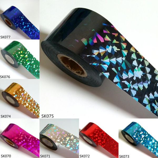 

wholesale 120m nail transfer foil holographic broken glass nail foil sticker diy art decal manicure tools, Black