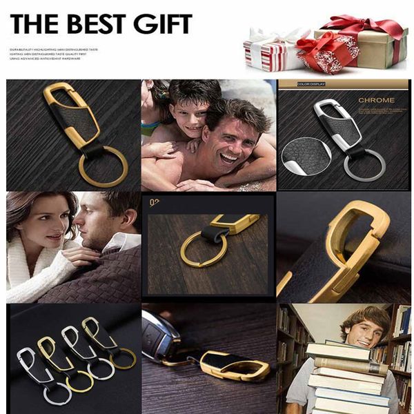 

2018 men 's business leather car metal explosions key chain custom creative waist hanging promotional gifts, Silver