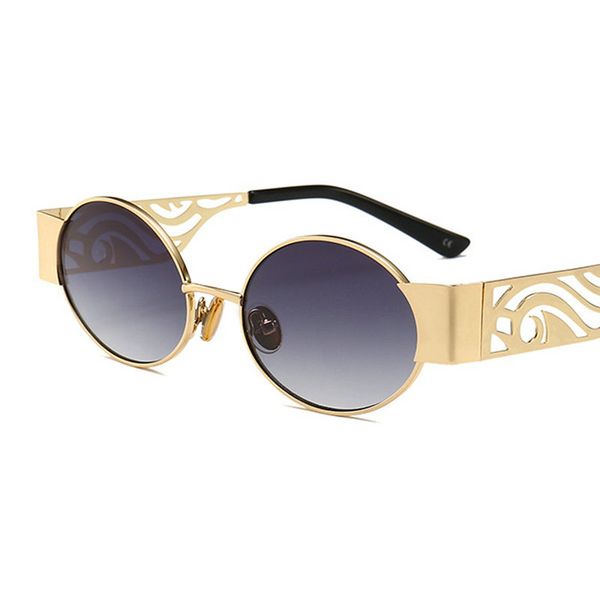 

mincl/ 2019 new fashion punk sunglasses men round hip hop style sun glasses brand designer vintage punk eyewear with box nx, White;black