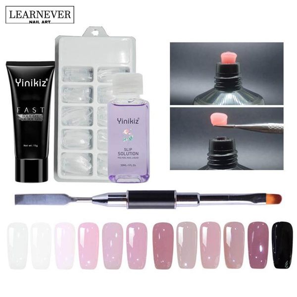 

12 Colors Poly Gel Set Uv Builder Gel Nail Liquid Slip Solution Nail ABuilder Modle Polygel Tools NQT7399