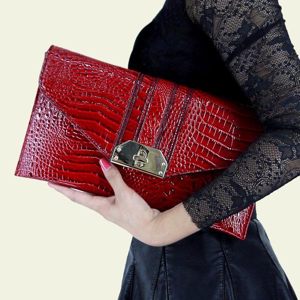 

2018 new style women clutch purse alligator textured pu leather fashion clutches wallet evening bag shoulder crossbody bags gift