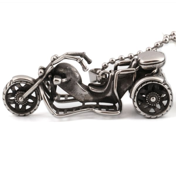 

whole salefashion 316l stainless steel vintage motorcycle necklace pendant for men, Silver