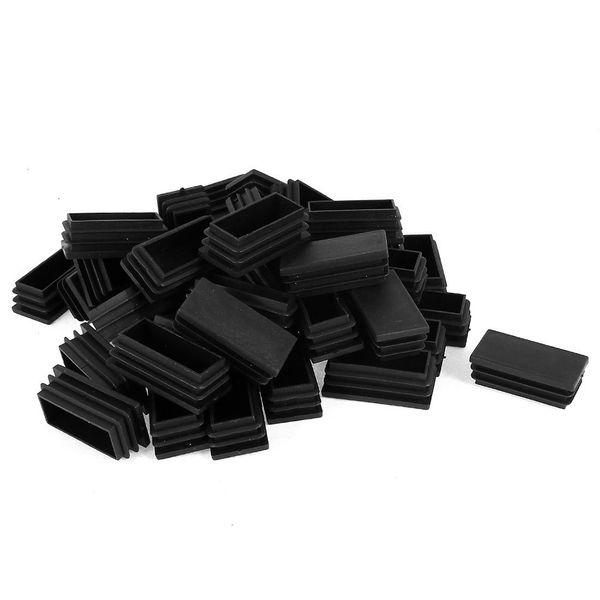 

aima plastic blanking end cap tubing tube inserts 25mmx50mm 40 pcs black