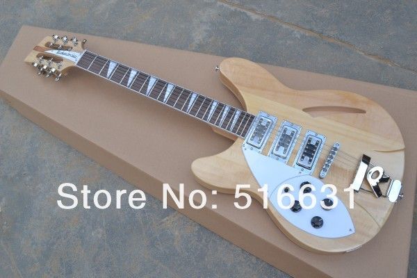 Бесплатная доставка Rick 12 Strings Left Hand Натуральная смазочная электрогитара Оптовая цена