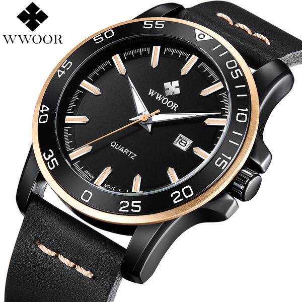 

wwoor men waterproof sports watches men's quartz date clock male leather wrist watch relogio masculino, Slivery;brown