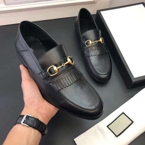 

2018 роскошные мужские мокасины кожаные туфли платье свадьба повседневная обувь офисная работа сделано в италии обувь топы size38-44, Black