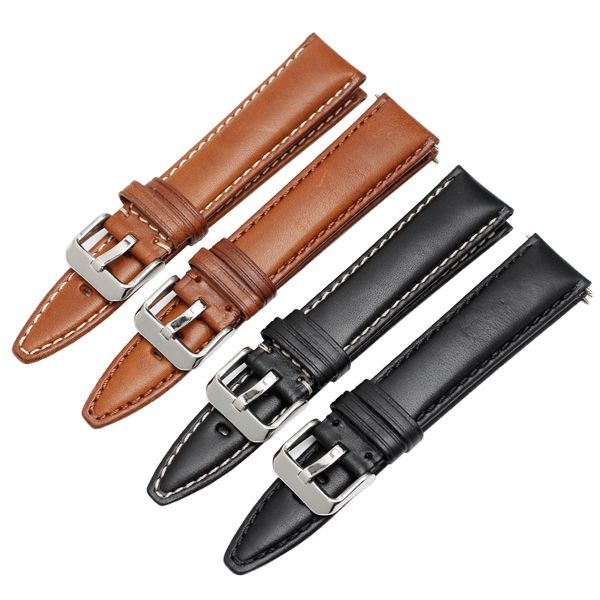 

new genuine leather watchband 18mm 20mm 22mm 24mm italy leather strap general style bracelet, Black;brown