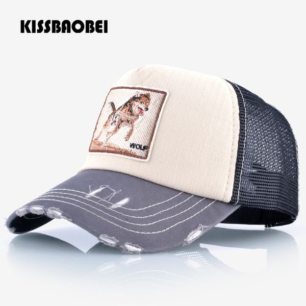 

wolf embroidery snapback caps for men women casual baseball cap hip hop hats breathable mesh animal bone gorras casquette, Blue;gray