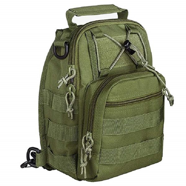

one-shoulder messenger bag, camouflage, army green, multi-pocket, suitable bag