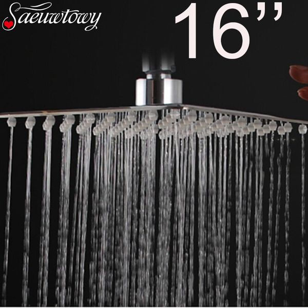 

ultrathin polished square 16" chrome rain shower head wall ceiling mounted tap sprayer