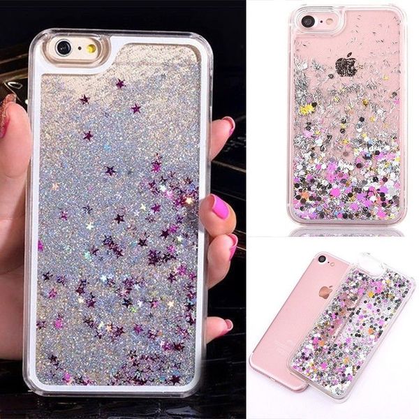 

wholesales 10pcs sell sequins stars quicksand glitter mobile phone cases soft tpu cover for iphone x 6 7 8 plus u336
