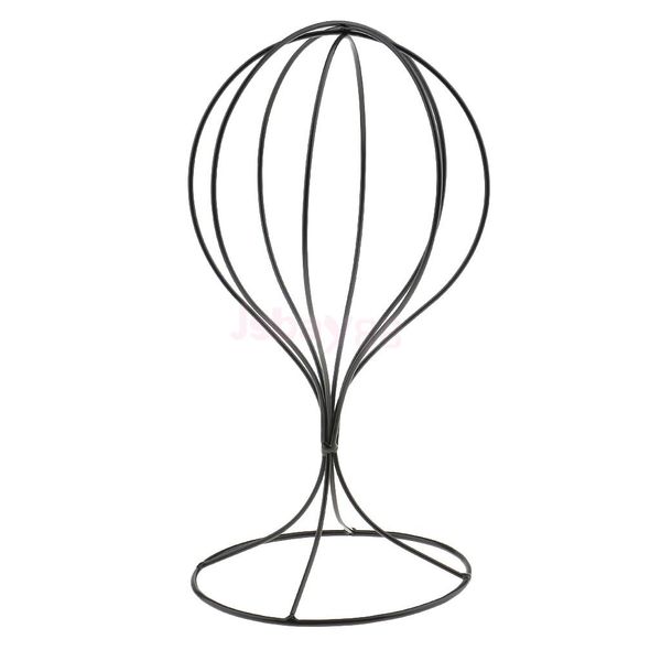 

new metal hat cap storage display holder hair wigs rack shelf stand tool black