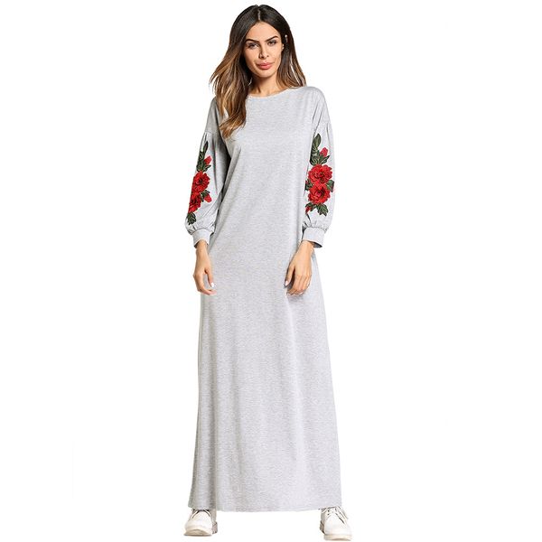 

185747 mideast muslim women's dress euramerica long skirt embroidered nation style women dresses vestidos mujer musulman gowns fashion, Red