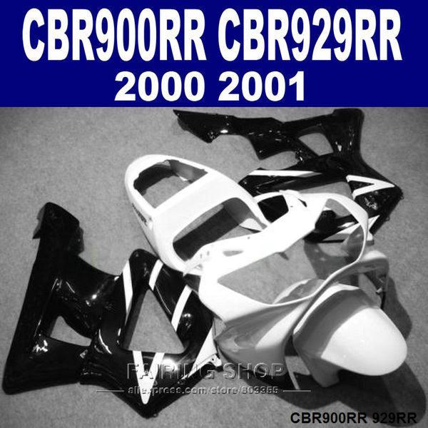 

black white abs fairings set for honda cbr900rr cbr929 2000 2001 fairing kit cbr929rr00 01 er45