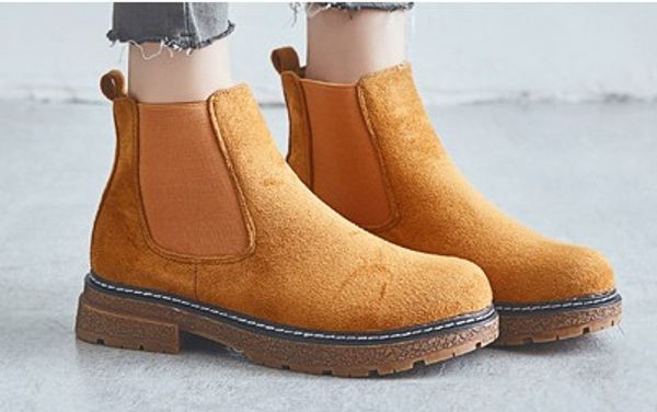 

womens ankle boots fashion casual elastic band suede shoes classic style repopular suded flats for women zywb10, Black