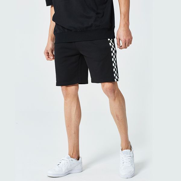 

summer new sports shorts for men clothing casual loose half knee length shorts plaids design thin plus size clothes, White;black