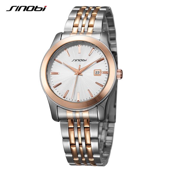 

sinobi business watch men women watches famous waterproof quartz saat wrist hodinky male lovers clock stainless steel relogio, Slivery;brown
