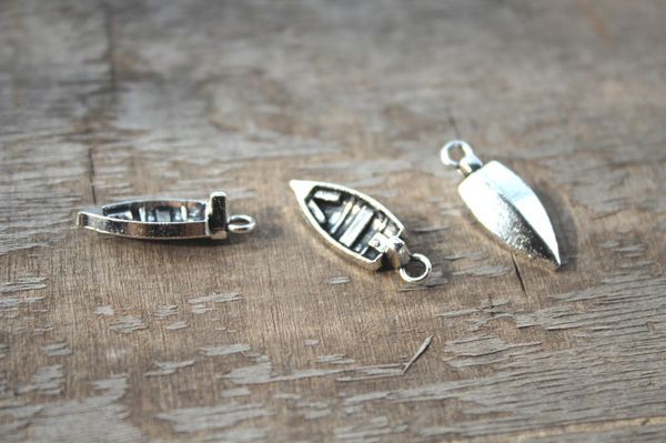 

whole sale20pcs dinghy charm dingey charms small boat charm 8mm x 22mm tibetan silver water sports nautical jewelry bracelet necklace, Bronze;silver