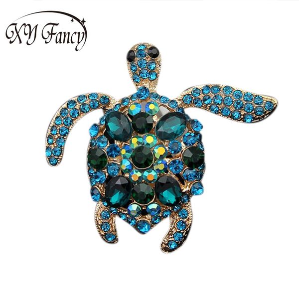 

dreambell rhinestone tortoise colorful green turtle brooch pin rhinestone crystal women's brooch girl party jewelry, Gray