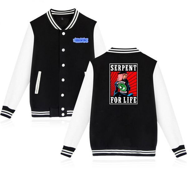 

blackday riverdale print jacket men/women uniform coat cotton baseball jacket long sleeve streetwear college coat plus size, Black;brown