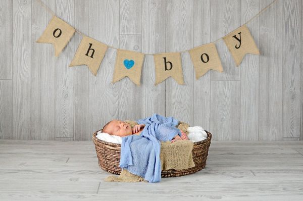 2019 Oh Boy Burlap Banner Baby Shower Decorations For Boy