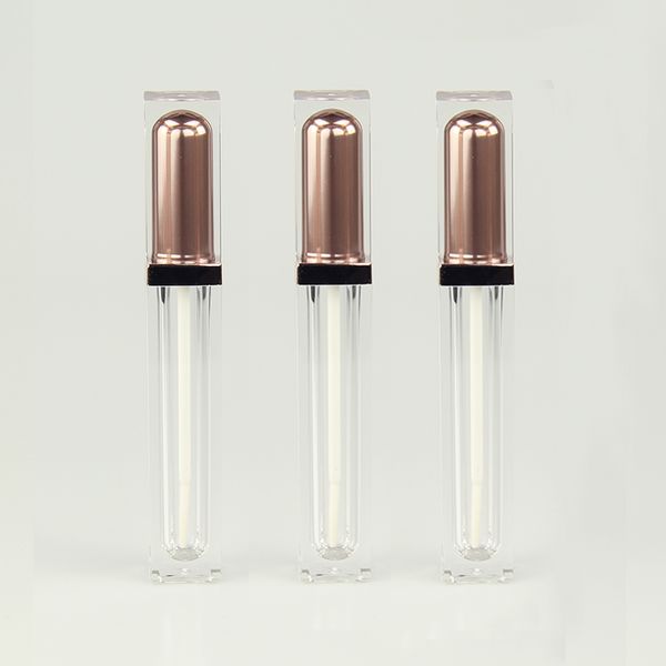 

10/30/50pcs 6ml graderose gold empty lip gloss tube,square lip gloze bottles,high grade diy lipgloss packing container
