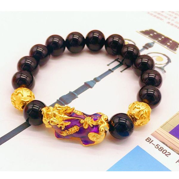 

change color pixiu bracelets sand gold bracelet, Black